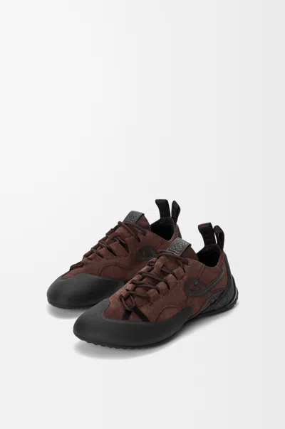 Loewe Grip Sneaker In Suede Leather Skin Size: 46 For Man In Brown