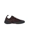 Loewe Grip Panelled Suede Sneakers In Brown