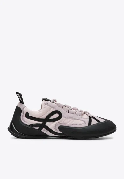 Loewe Grip Sneakers In Nylon And Suede In Multi