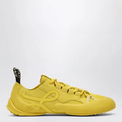 Loewe Grip Sneakers In Yellow Suede Calfskin