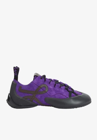 LOEWE GRIP SUEDE AND LEATHER SNEAKERS