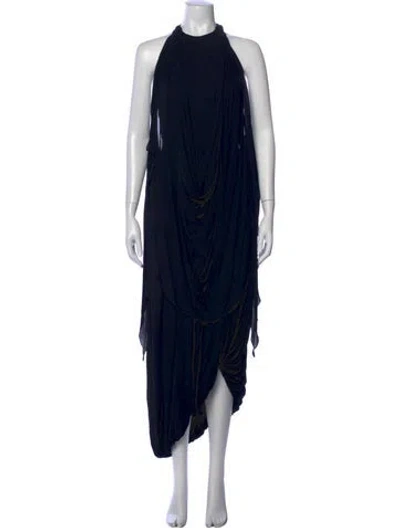 Pre-owned Loewe Halterneck Long Dress In Blue