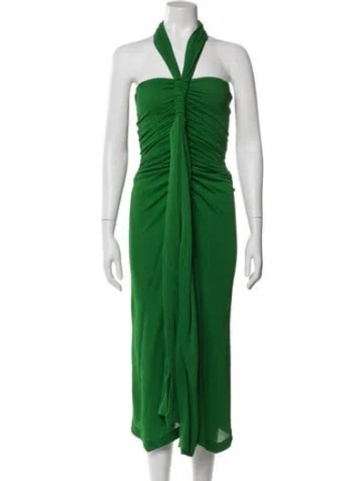 Pre-owned Loewe Halterneck Mini Dress In Green