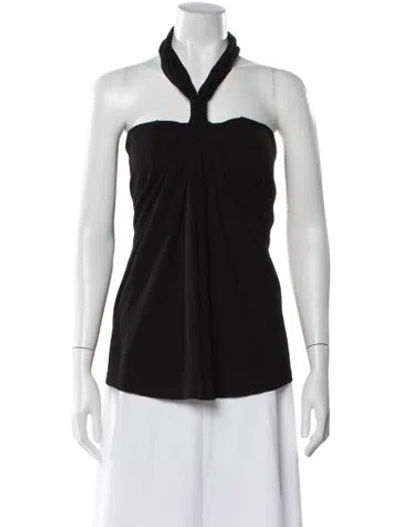 Pre-owned Loewe Halterneck Sleeveless Top In Black