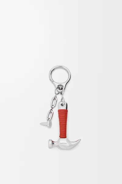 Loewe Hammer Charm In Brass And Leather Skin For Woman In Red