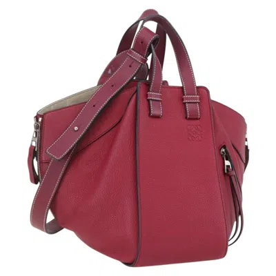 Pre-owned Loewe Hammock Bag Leather Burgundy Leather Handbag ()