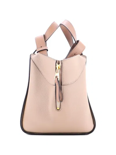 Pre-owned Loewe Hammock Bag Leather Compact Shoulder Bag In Neutral