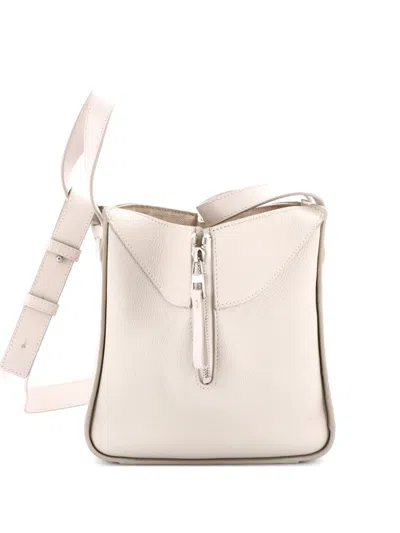 Pre-owned Loewe Hammock Bag Leather Compact Shoulder Bag In White