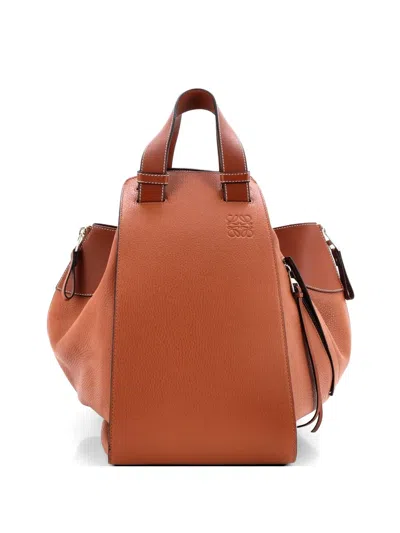 Pre-owned Loewe Hammock Bag Leather Large Tote Bag In Brown