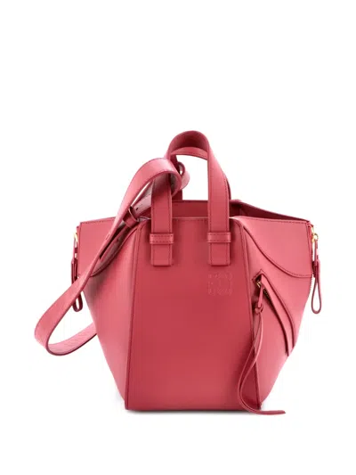Pre-owned Loewe Hammock Bag Leather Mini Hobo Bag In Pink