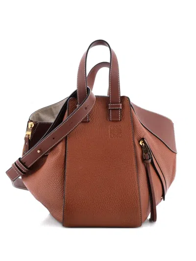 Pre-owned Loewe Hammock Bag Leather Small Shoulder Bag In Brown