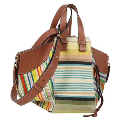 Pre-owned Loewe Hammock Bag Printed Canvas Multicolour Canvas Handbag ()