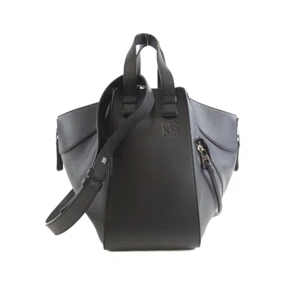 Pre-owned Loewe Hammock Black Leather Shoulder Bag ()