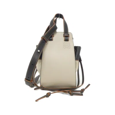 Pre-owned Loewe Hammock Black Linen Shoulder Bag ()