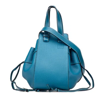Pre-owned Loewe Hammock Blue Leather Handbag Shoulder Bag ()