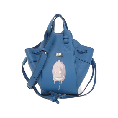 Pre-owned Loewe Hammock Blue Leather Shoulder Bag ()