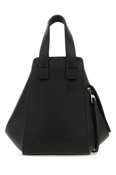 Loewe Leather Compact Hammock Top-handle Bag In Black
