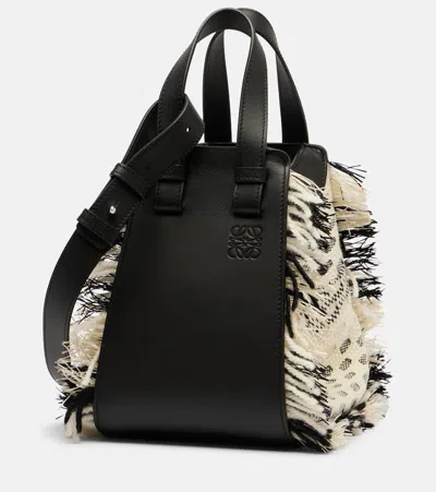 Loewe Hammock Compact Leather Bucket Bag In Black