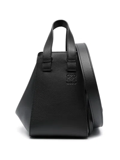 Loewe Hammock Compact Leather Handbag In Black