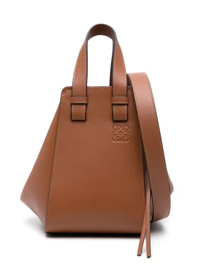Loewe Hammock Compact Leather Handbag In Brown