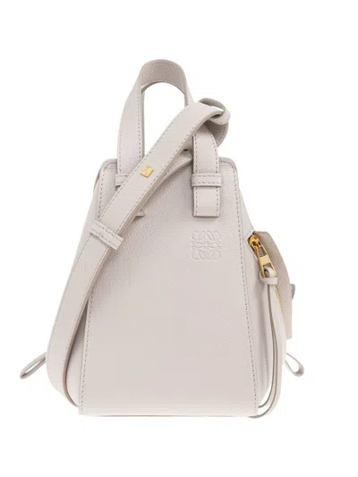 Loewe Women Hammock Compact Leather Handbag In White