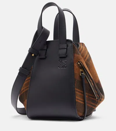 Loewe Hammock Compact Leather Tote Bag In Brown
