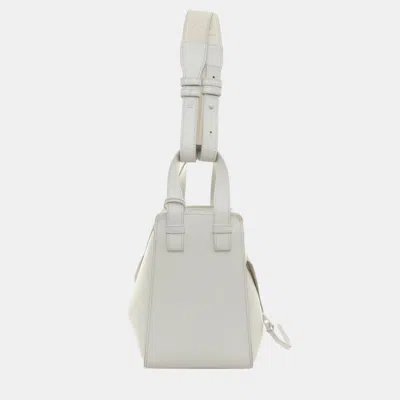 Pre-owned Loewe Hammock Compact Monochrome Handbag In White
