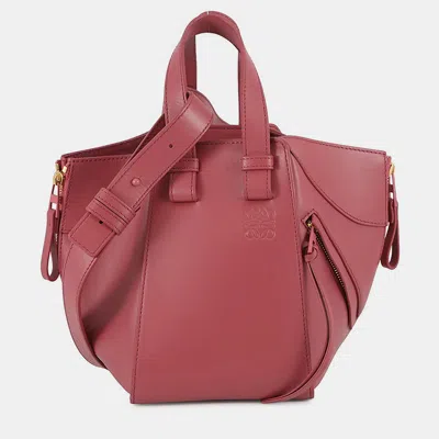 Pre-owned Loewe Hammock Compact Plum Rosea538h13x02 Leather In Pink