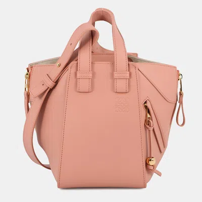 Pre-owned Loewe Hammock Compact Powder Calf Leather In Pink