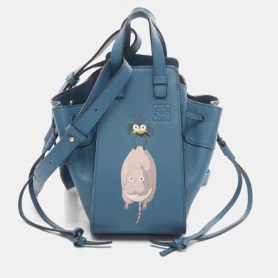 Pre-owned Loewe Hammock Drawstring Bag Mini Studio Ghibli Handbag Leather Green