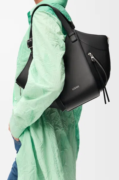 Loewe Hammock Flip Bag In Classic Leather Skin For Woman In Black