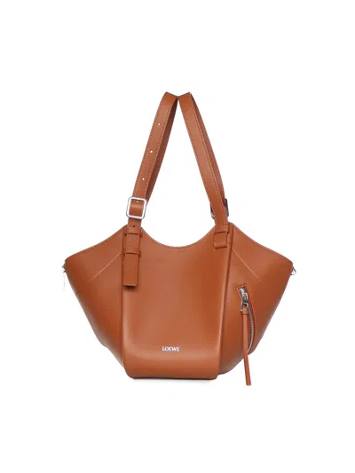 Loewe Hammock Flip Calfskin Bag In Brown
