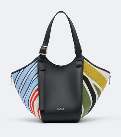 Loewe Hammock Flip Embroidered Striped Tote Bag In Multicoloured