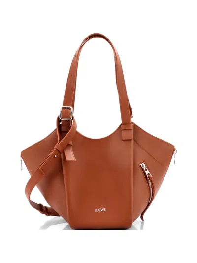 Pre-owned Loewe Hammock Flip Leather Tote Bag In Brown