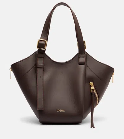 Loewe Hammock Flip Medium Leather Tote Bag In Brown