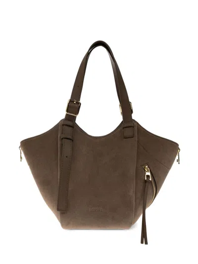 Loewe Hammock Flip Medium Leather Tote In Green