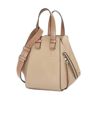 Loewe Hammock Grained Tote Bag In Nude