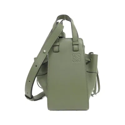 Pre-owned Loewe Hammock Green Leather Shoulder Bag ()