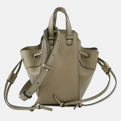 Pre-owned Loewe Hammock Greige Leather Size Mini In Sand