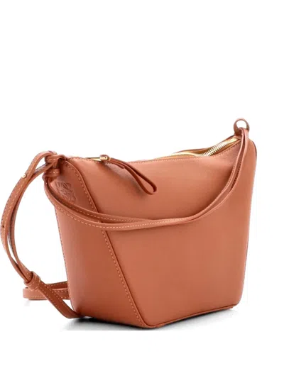 Pre-owned Loewe Hammock Hobo Leather Mini Crossbody Bag In Brown