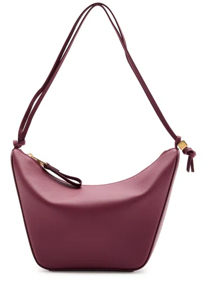 Loewe Hammock Hobo Mini Leather Shoulder Bag In Burgundy