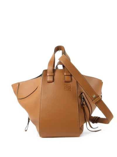 Pre-owned Loewe Hammock Leather Shoulder Bag In Brown
