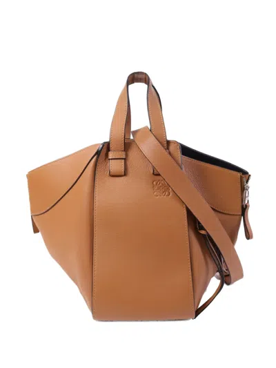 Pre-owned Loewe Hammock Leather Tote Bag In Neutral