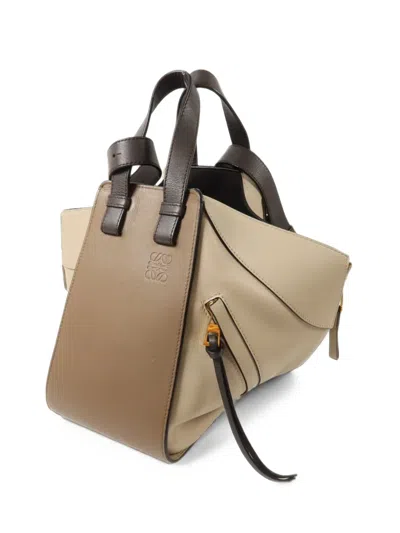 Pre-owned Loewe Hammock Leather Tote Bag In Neutrals