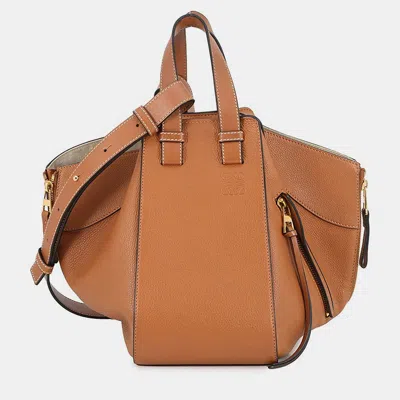 Pre-owned Loewe Hammock Light Camel Leather Size Small In Brown