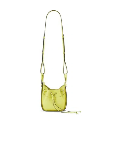 Loewe Hammock Logo-embossed Leather Bucket Bag In Yellow