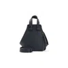 Loewe Hammock Navy Blue Calf Leather Shoulder Bag In Black