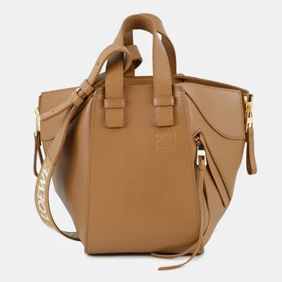 Pre-owned Loewe Hammock Oak Brown Calf Leather Size Compact