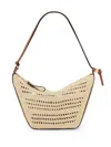Loewe Mini Hammock Hobo In Raffia And Calfskin In Neutral