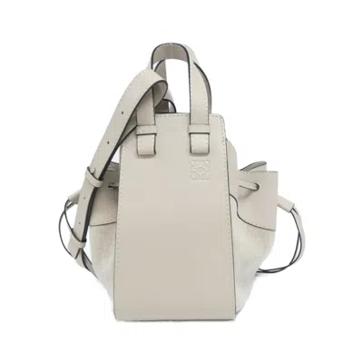 Pre-owned Loewe Hammock Silver Linen Leather Shoulder Bag ()